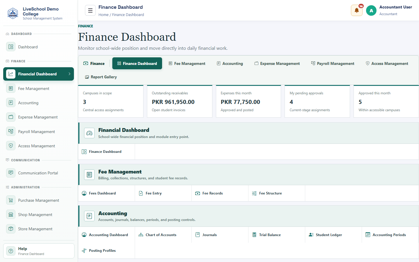 Finance and Payroll interface